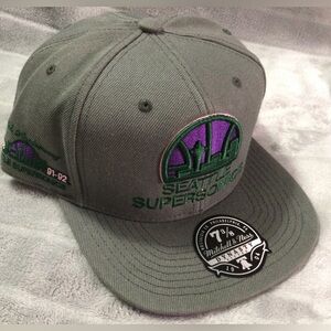 Mitchell & Ness Seattle Supersonics Gray Fitted Hat